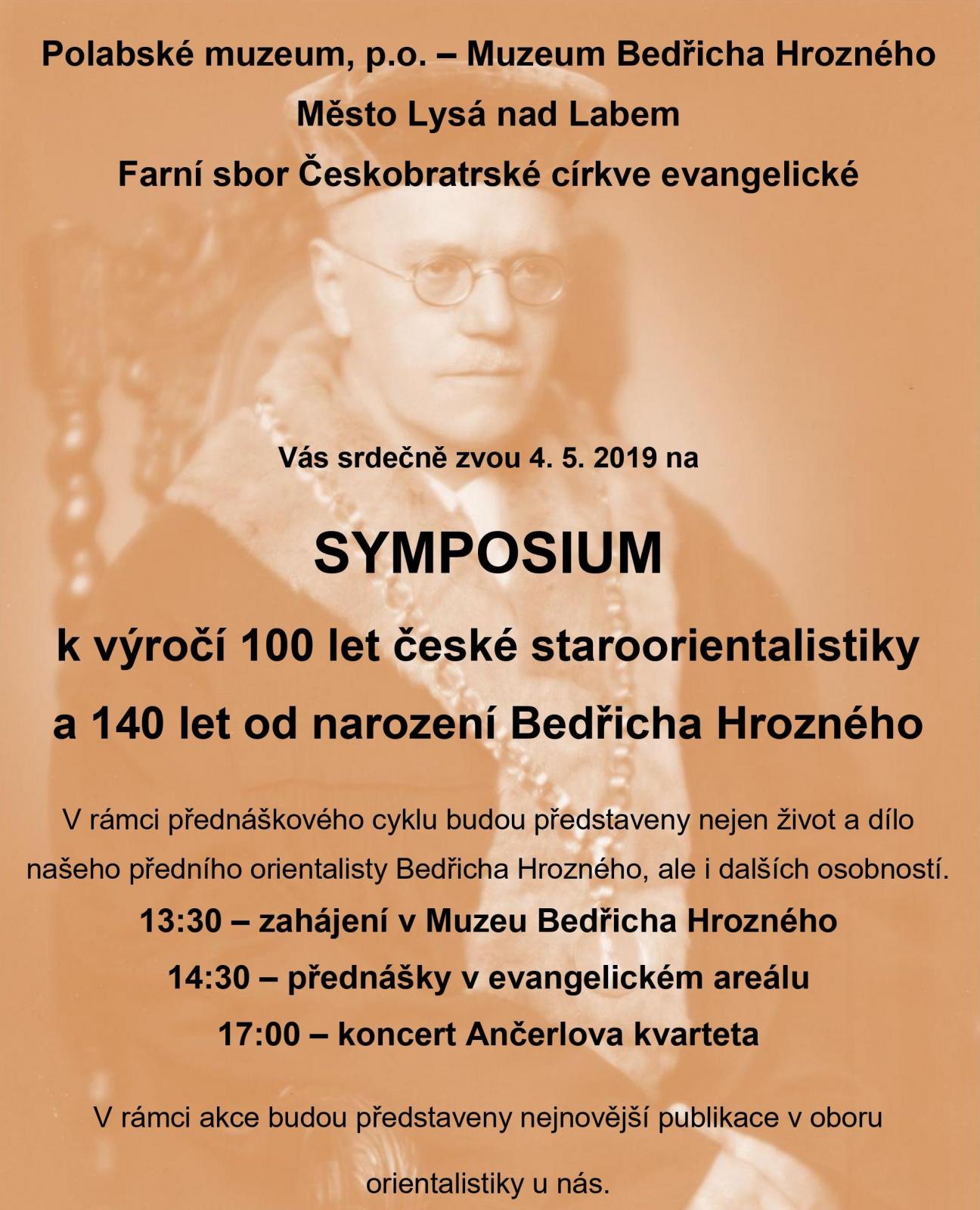 Symposium k výročí 100 let české staroorientalistiky 2019