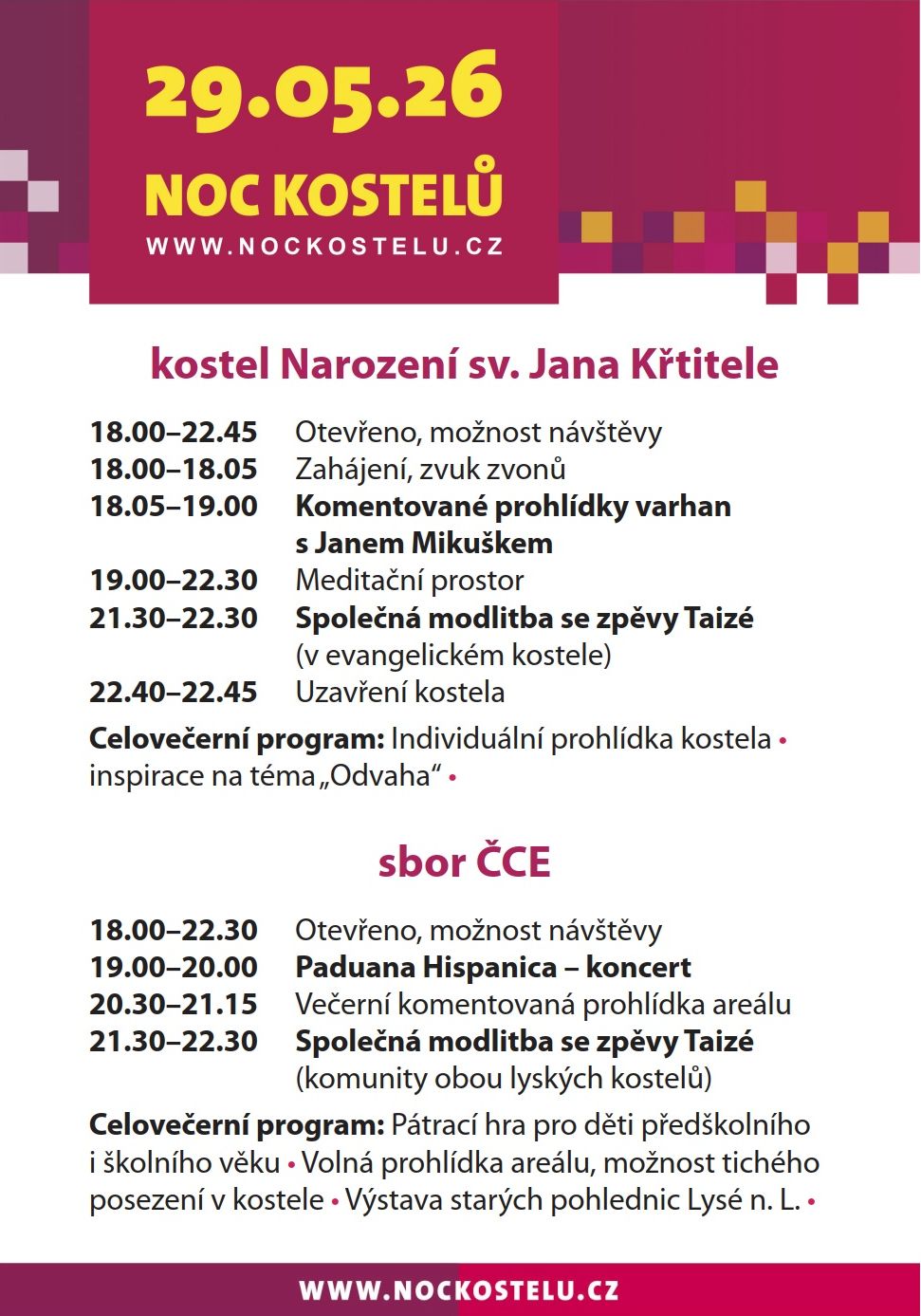 Noc kostelů 2026