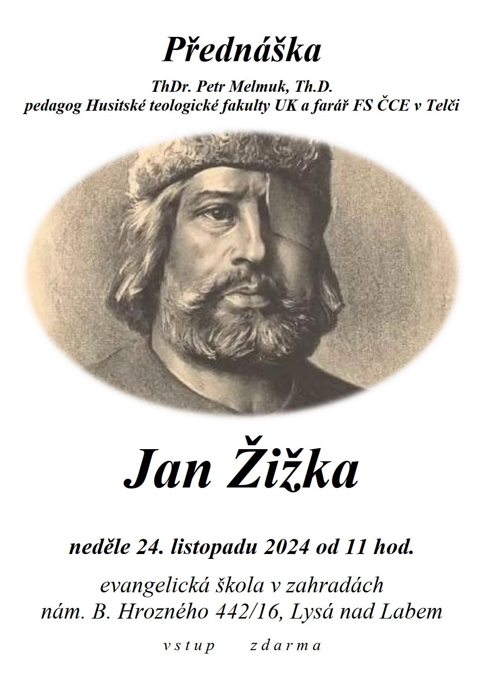 Jan Žižka ve škole v zahradách