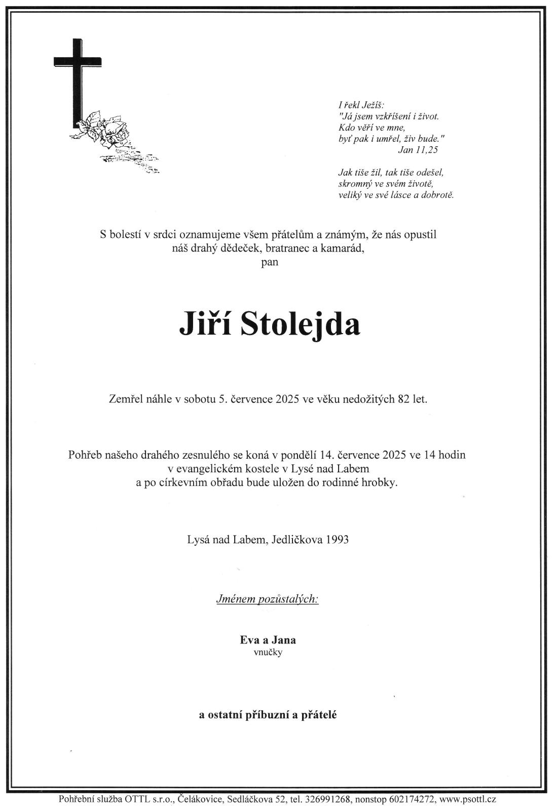 Pohřeb Jiřího Stolejdy